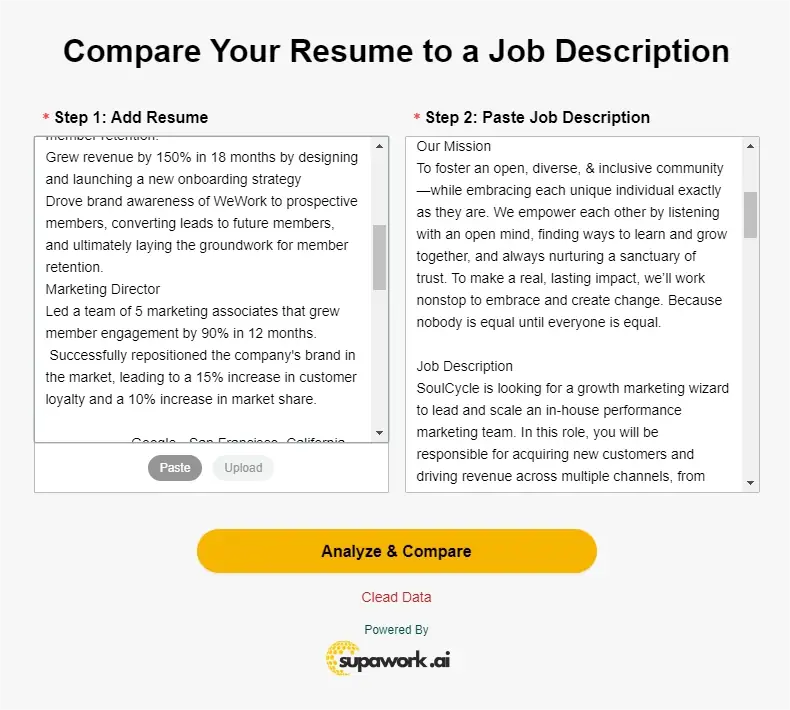How to use Supawork AI's Free AI resume checker for resume optimization?
