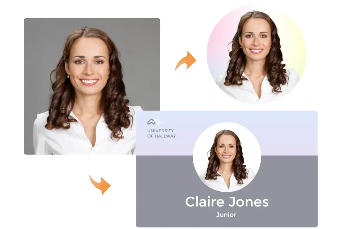 Convert a portrait to an id card photo and a profile picture